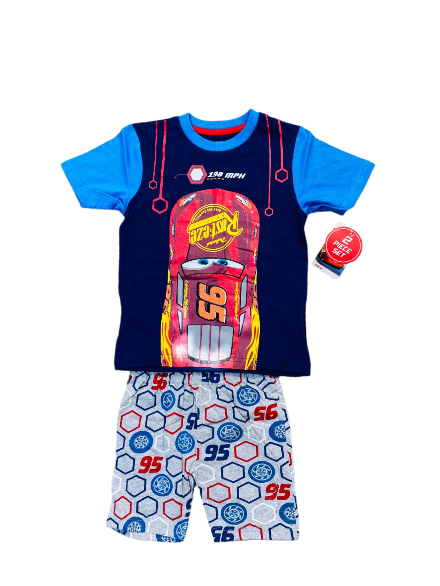 Set conjunto dos piezas camisa y short cars 2 a 8 años azul navy A3-C3-127N 590305