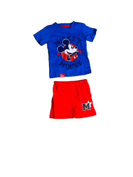 Set conjuntos dos piezas para bebé niño mickey short y camisa 12m a 3T Azul D9-MK-1317B 390245