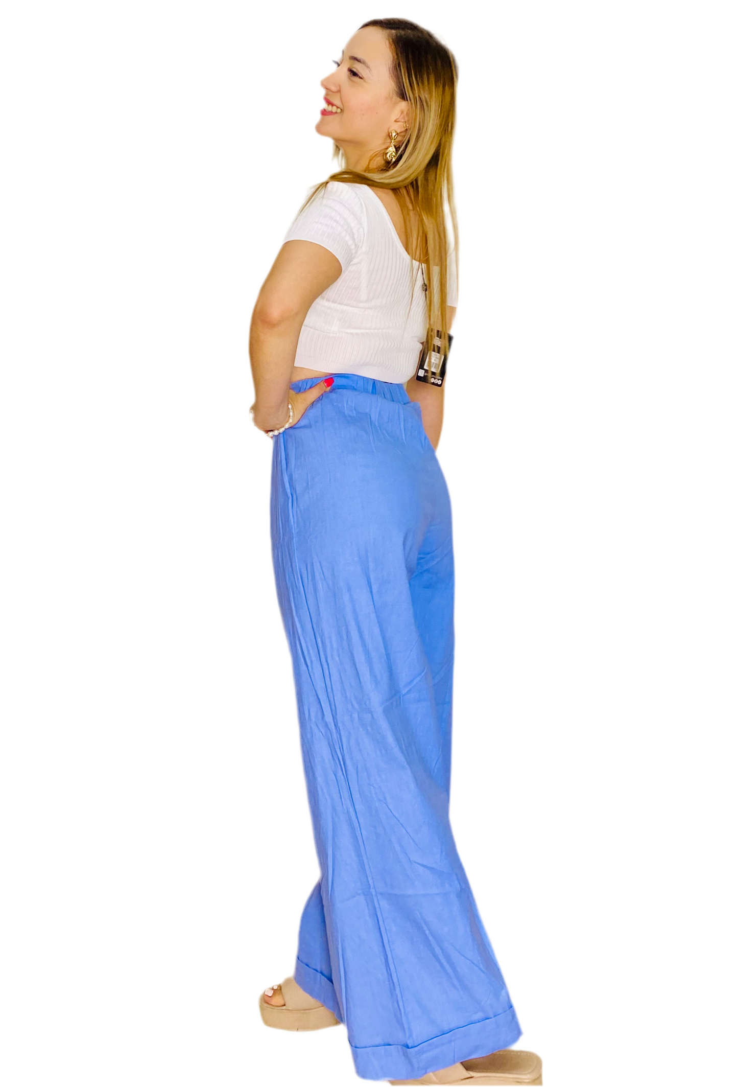 Pantalón tela formal dama Azul Tallas S M L XL IN3-1774 590/350