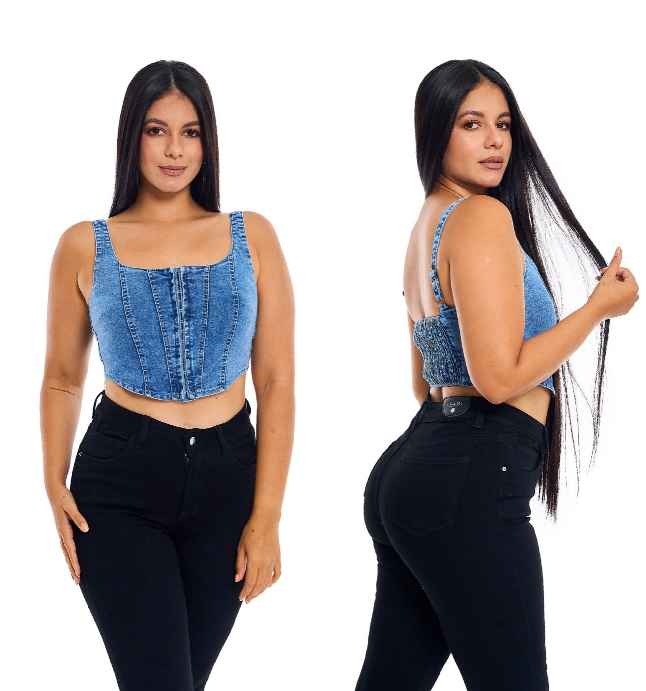 Camisa Blusa Dama azul jeans oscuro CVD1151-22 590355