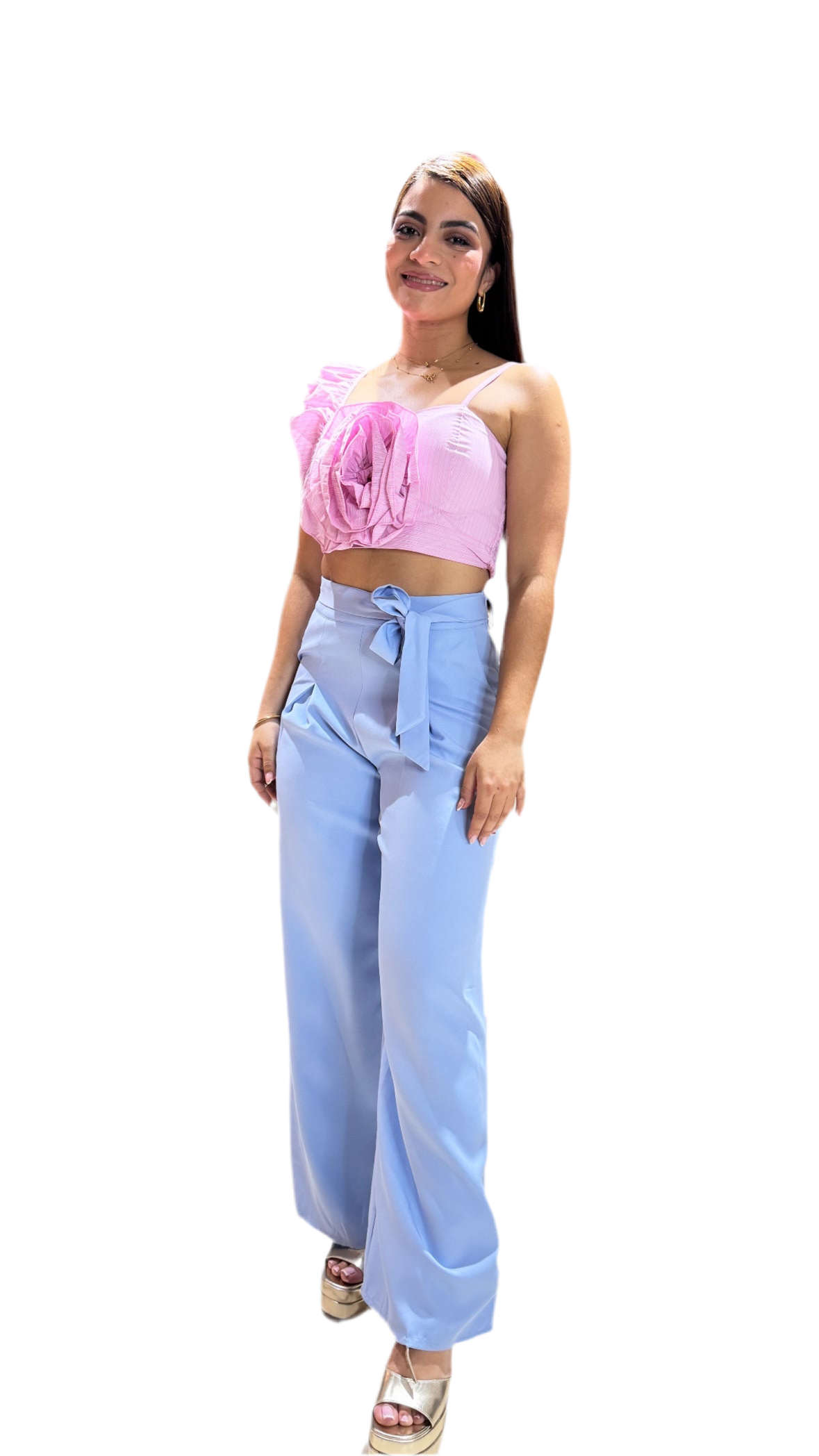 Pantalon Dama Azul Celeste Tela Formal Intrigue INT3:1736 590390