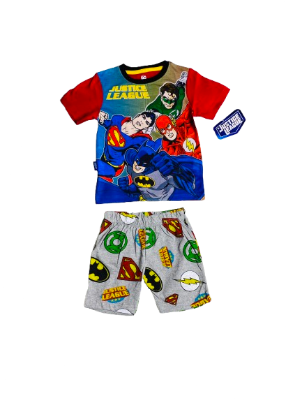 Set conjunto dos piezas pijama super man liga de la justicia 2 a 8 años C3-JL-240N 590305 manga roja
