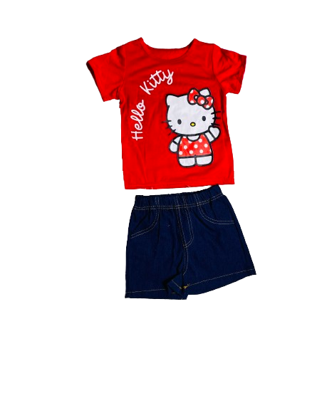 Set conjunto dos piezas para niña hello kitty 2 a 8 años H9-HK-102D 330245 rojo