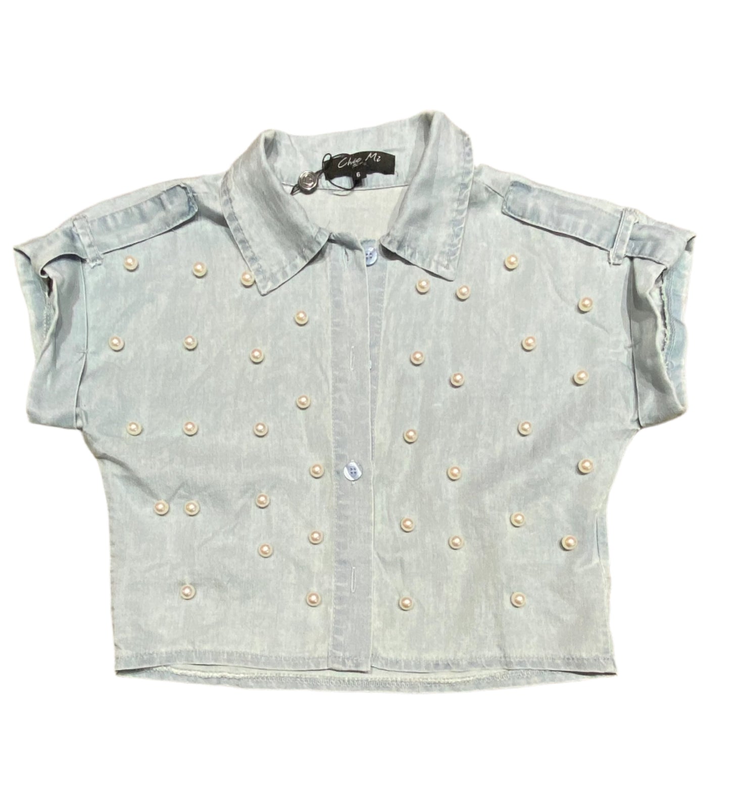 Camisa para niña Jeans Azul Claro Flores CTG1188-25 590315