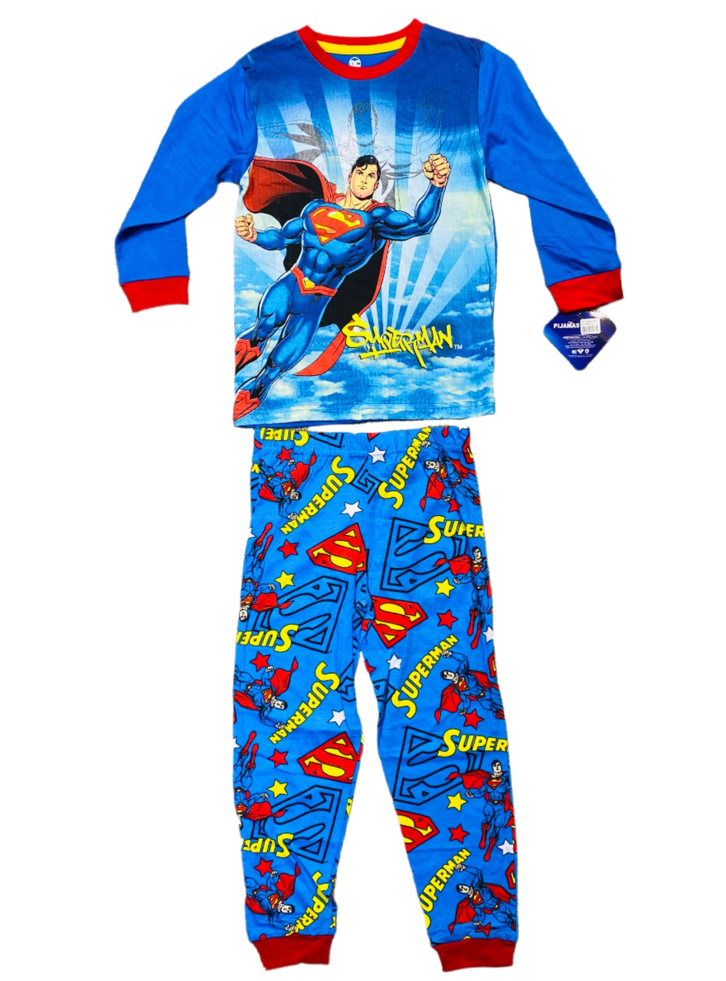 Pijama para niño Súper Man DC 2-8 años C3-SM-238N 490335 manga azul