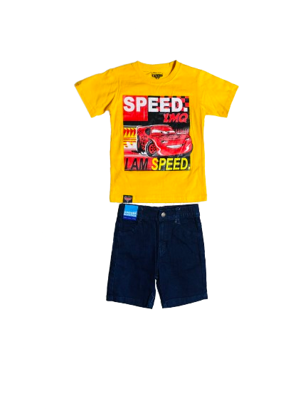 Set conjunto dos piezas cars camisa y pantalon 2 a 8 años A9-C3-187N 590365 amarillo