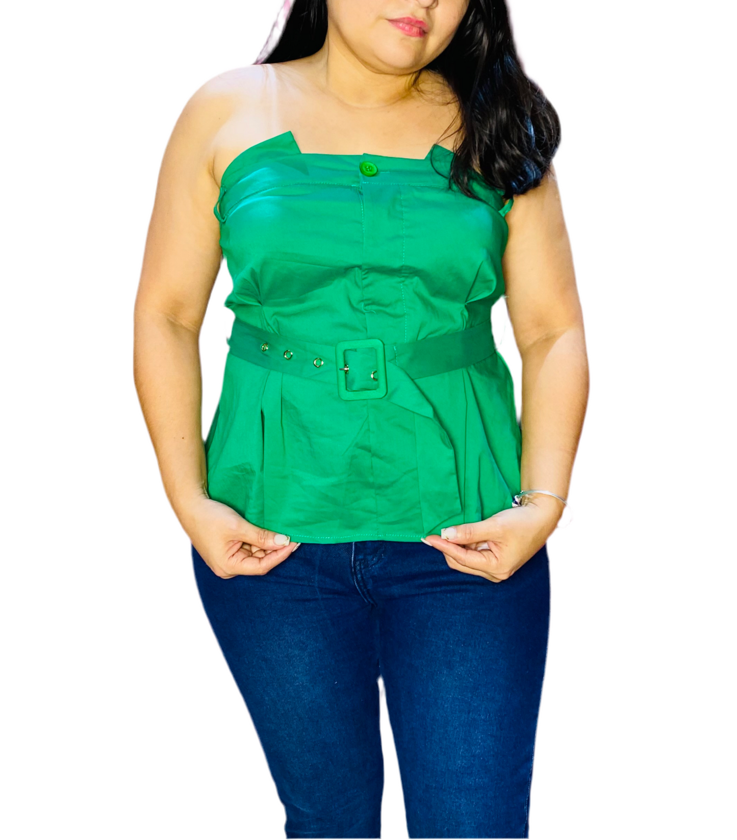Blusa verde Top tubo para mujer dama CTD1198-33 490350