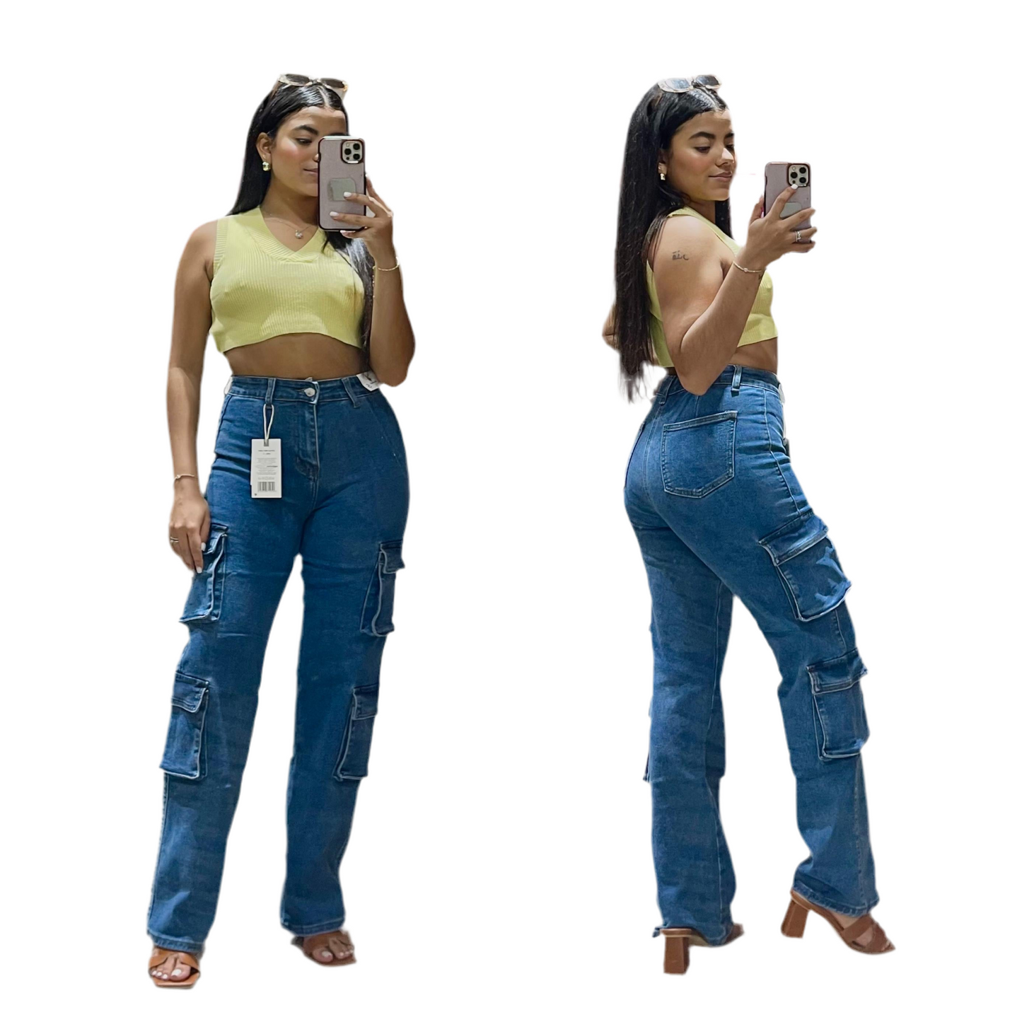 Pantalon Jeans oscuro cargo Mujer 3-15 Playboy PB11-2497 590/490