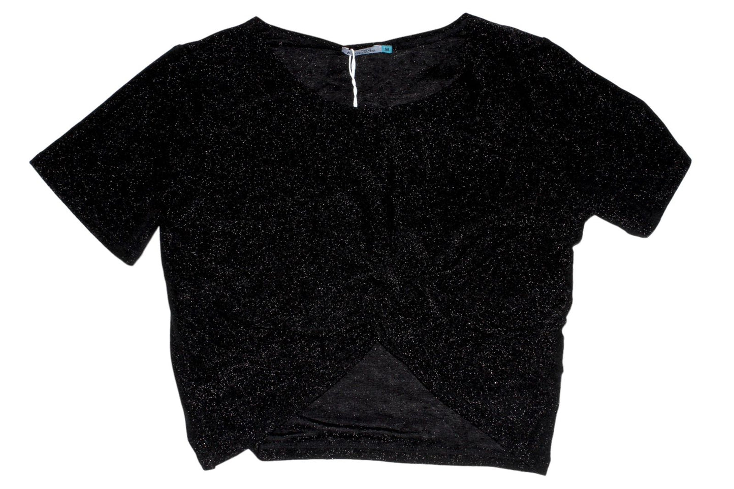 Camisa negra top brillante mujer dama PR1-704 590330