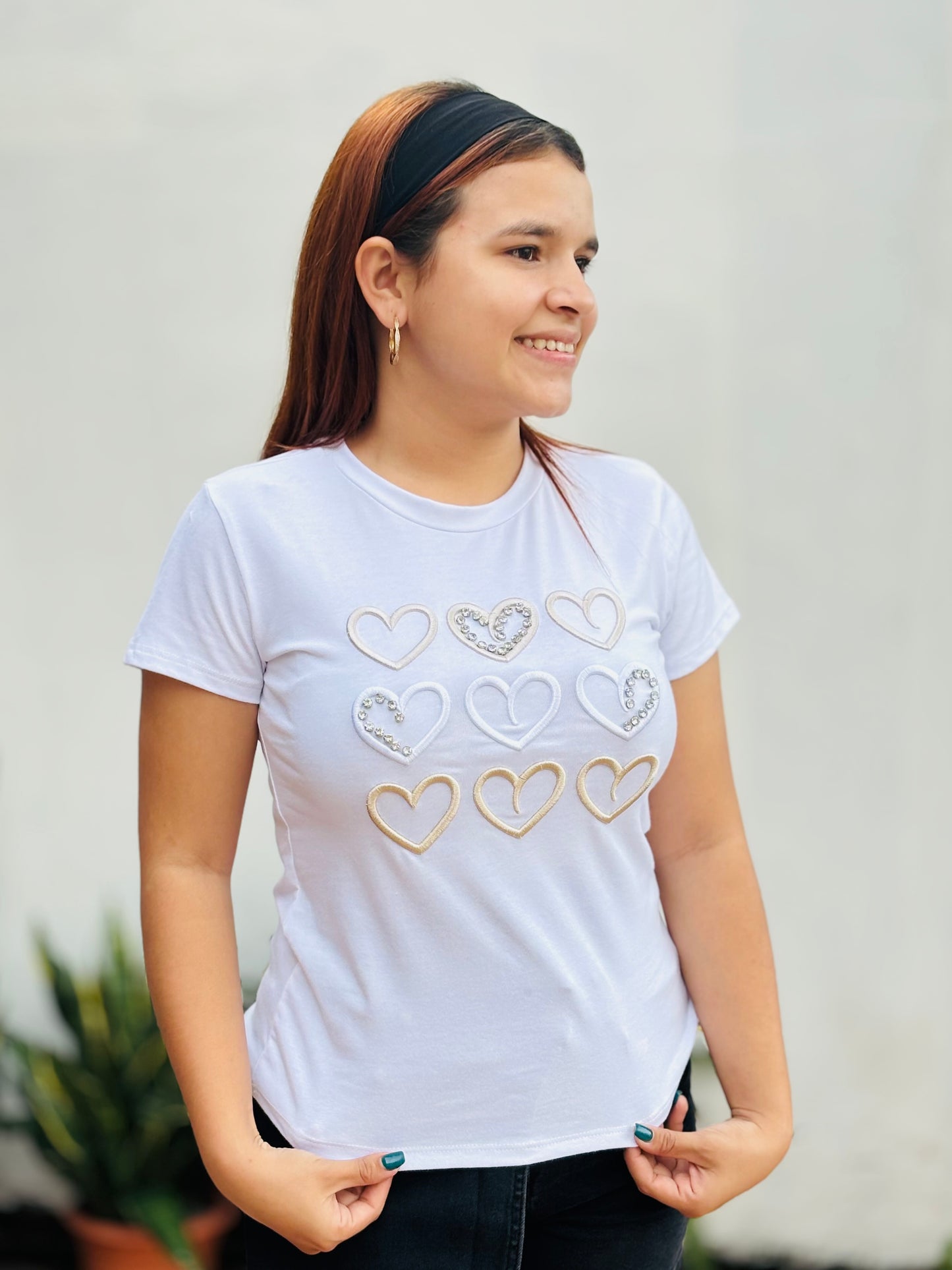 Camisa corazones bordados blanco S-XL Intrigue IN1-2213 325225