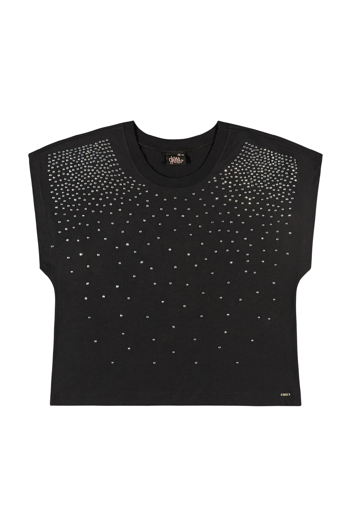 Camisa para niña blusa 31843 490345 negro con perlitas gloss