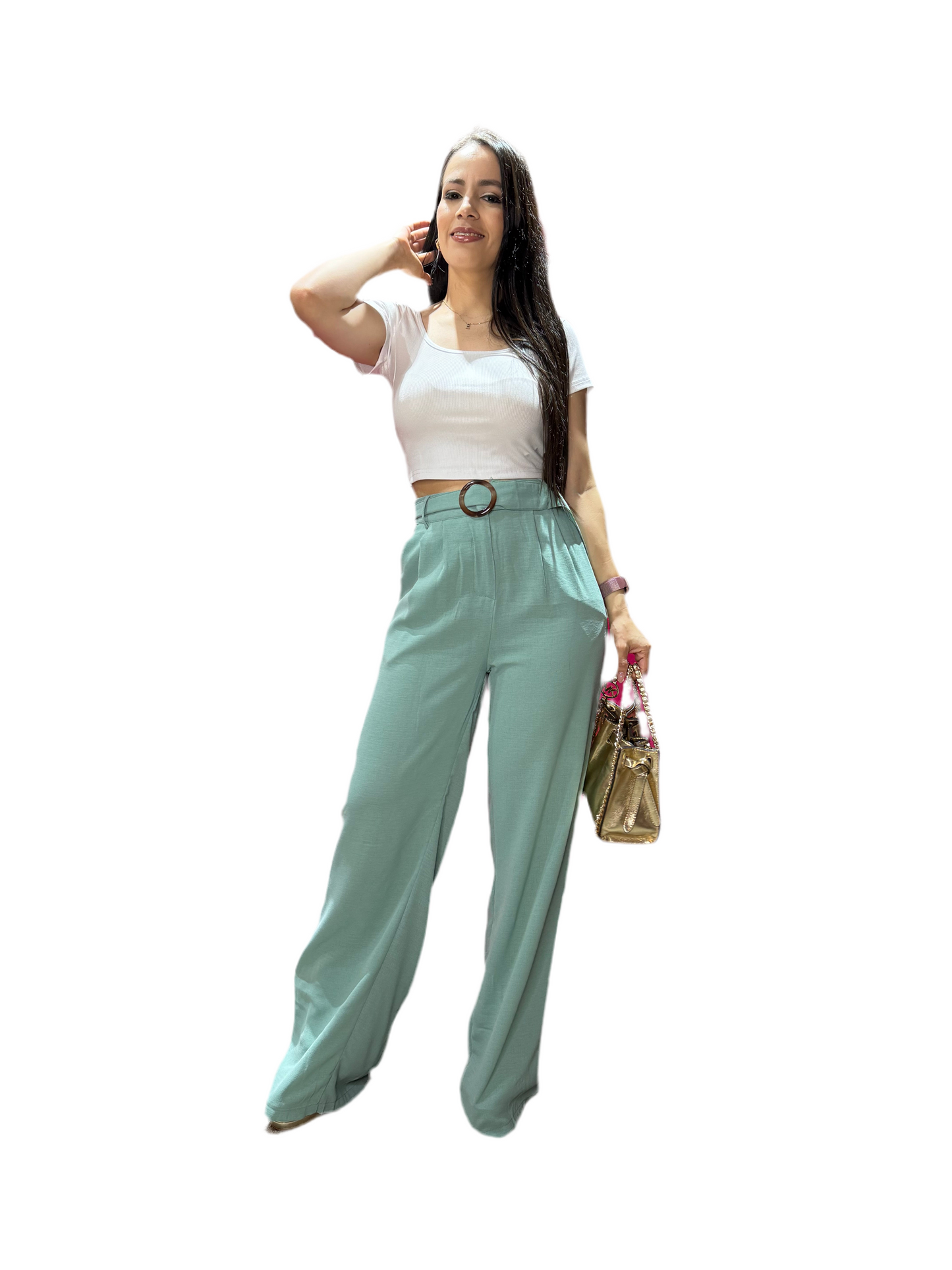 Pantalon de tela mujer wide leg CPD1005-30 590465