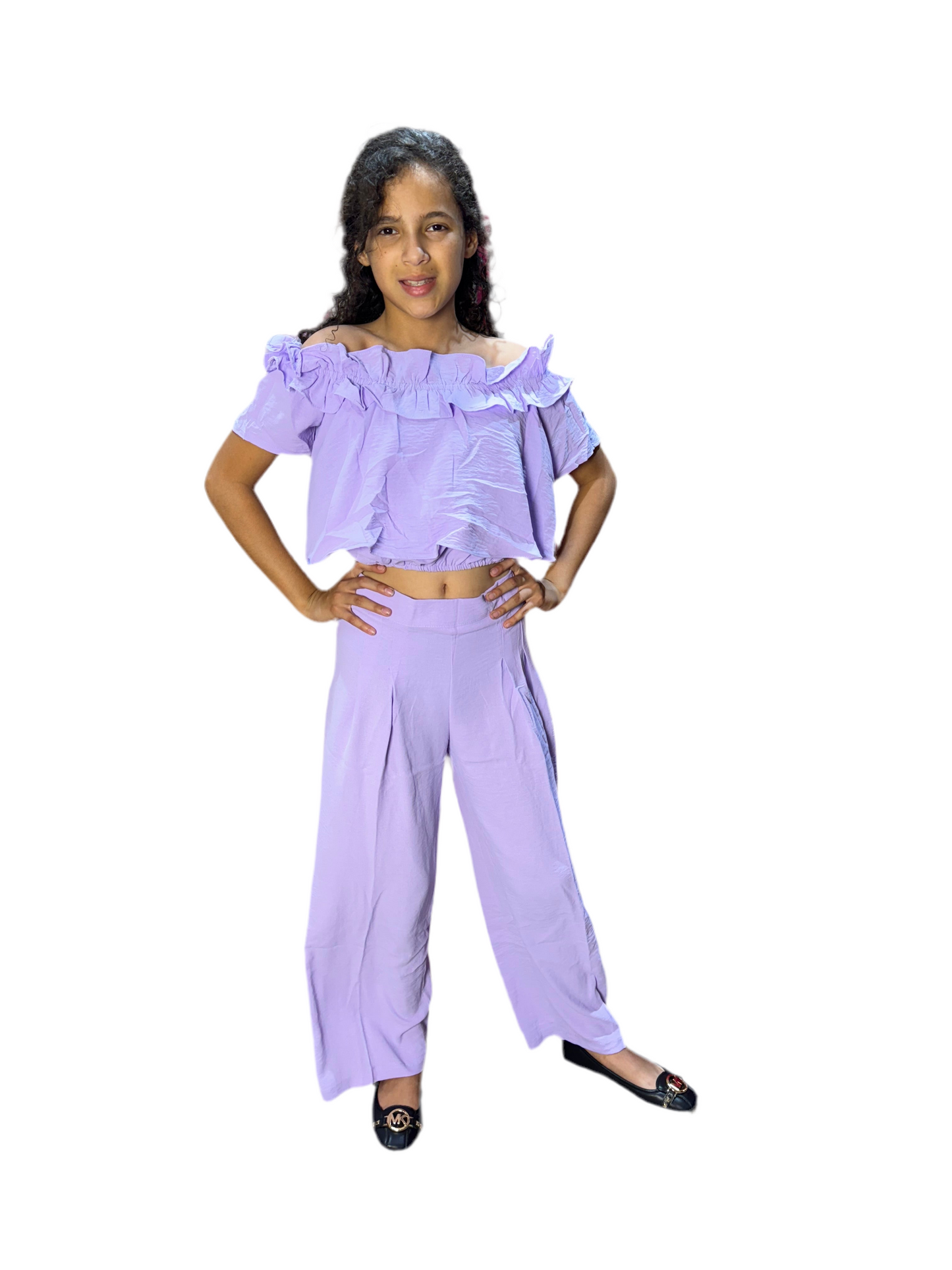 Set dos piezas para niña short camisa morado CSG1208-5 590390