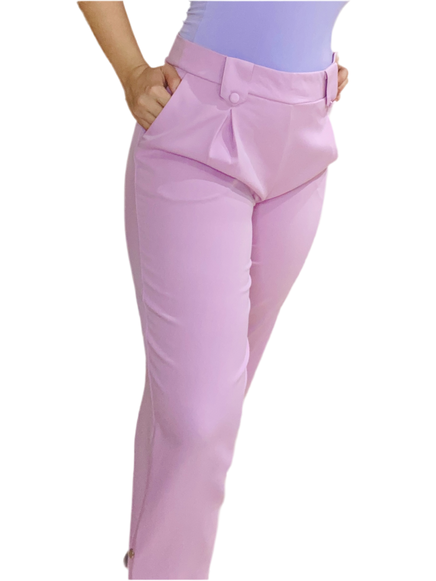 Pantalon tela tiro alto dama mujer morado lila Intrigue INT3-1737 590390