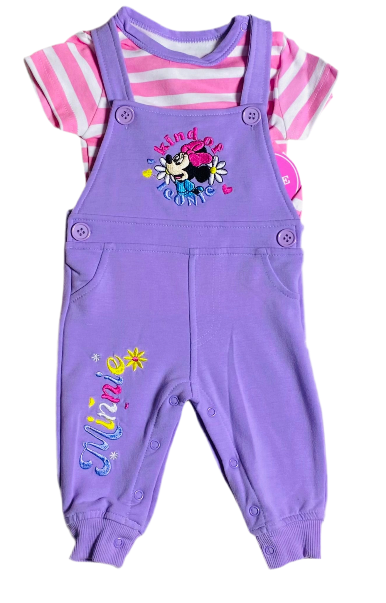 Set dos piezas camisa y overall Minnie para bebe niña disney 6 a 24 meses D9-MI-1197B 590345 morado lila