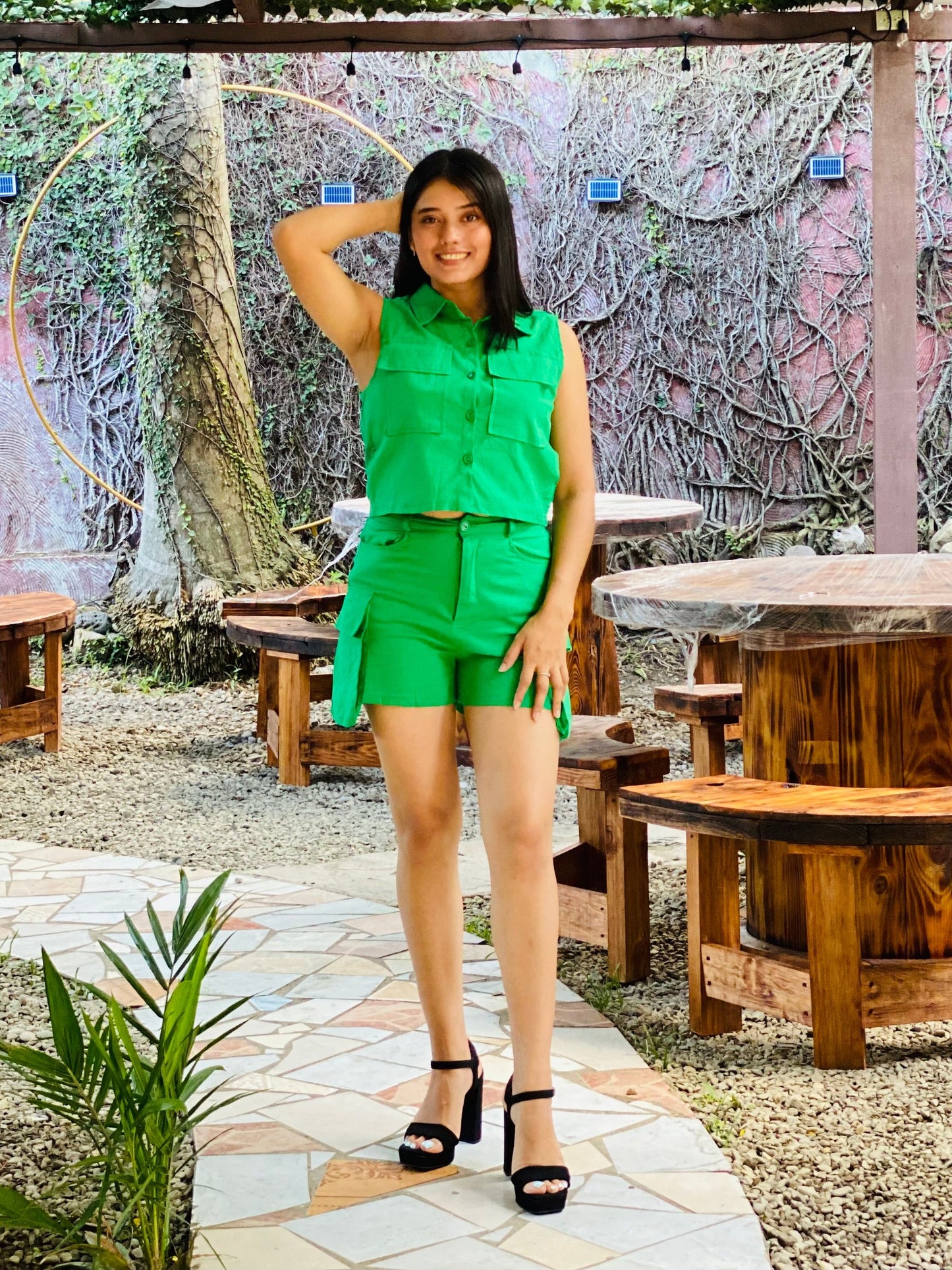 Set de dos piezas formal para dama mujer Verde CSD1210-20 990/535