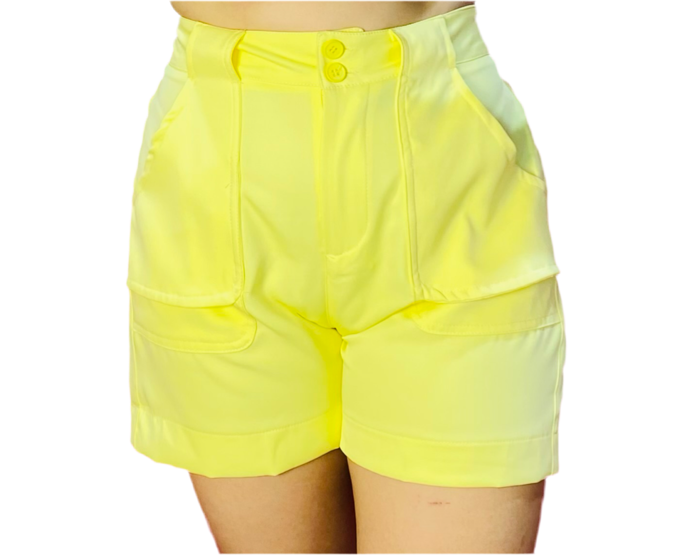 Short tiro alto tela formal amarillo Intrigue INT7-1739 445299