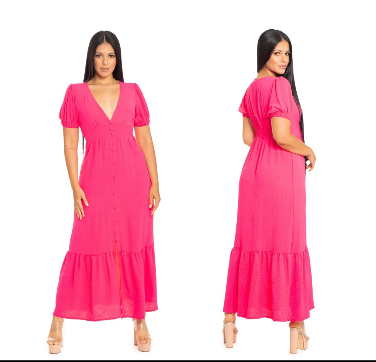 Vestido para Dama casual rosado fucsia CVD11153-20 590425