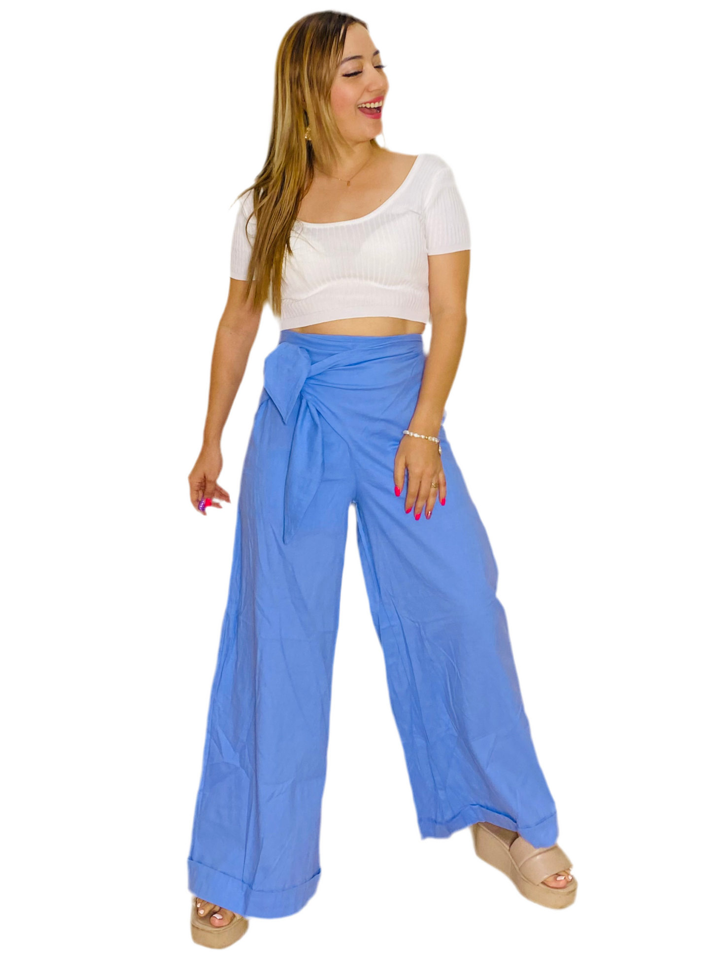 Pantalón tela formal dama Azul Tallas S M L XL IN3-1774 590/350