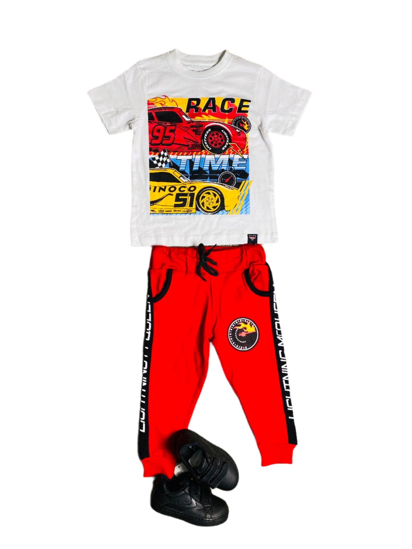 Set conjunto dos piezas cars camisa y pantalon 2 a 8 años A9-C3-173N 425385 blanco