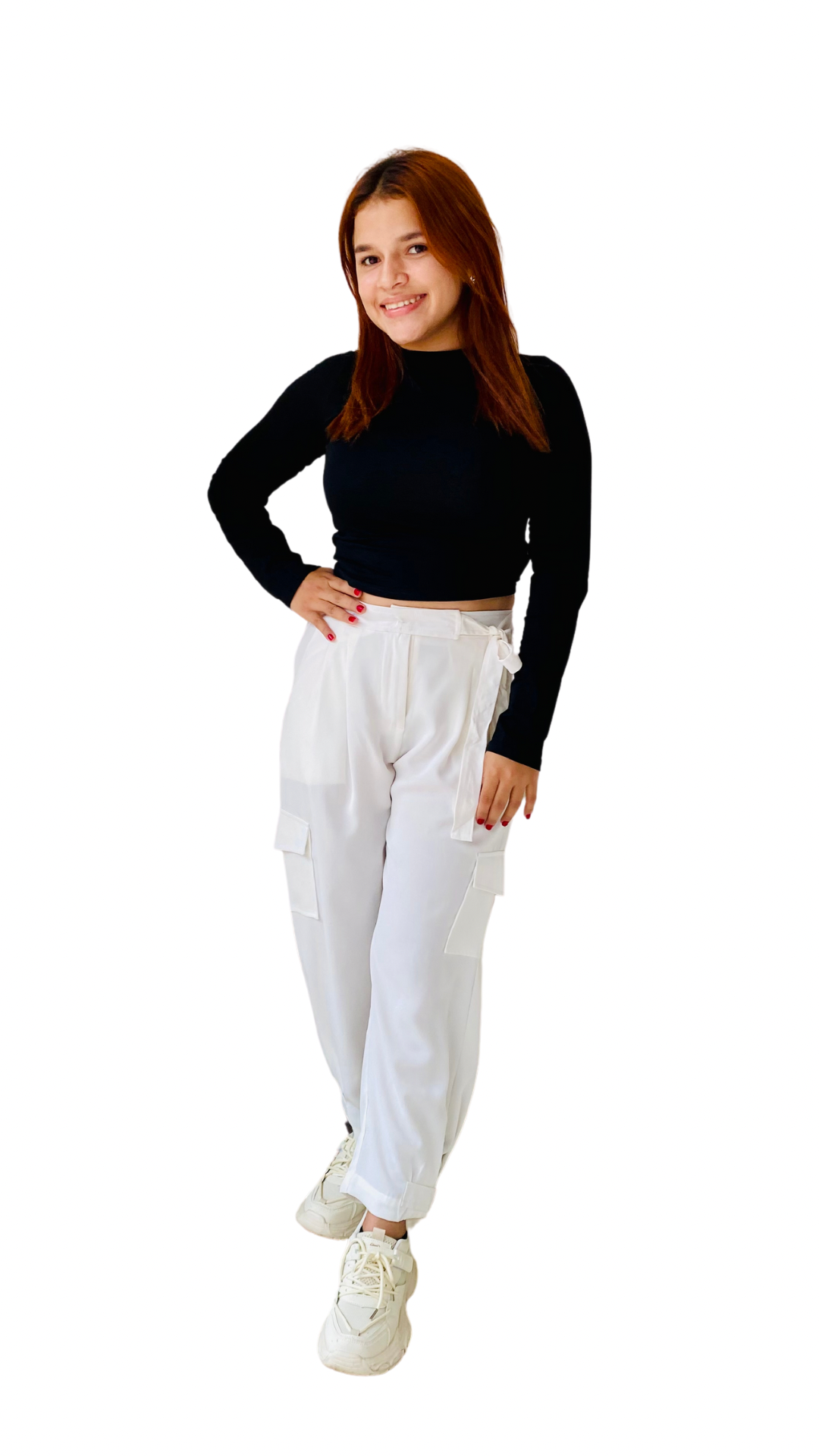 Pantalón tela cargo dama Blanco Tallas S M L XL PR3-965 590330