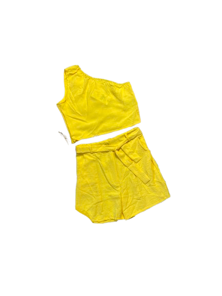 Conjunto set dos piezas para niña short y camisa CSG1117-12 590350 amarillo