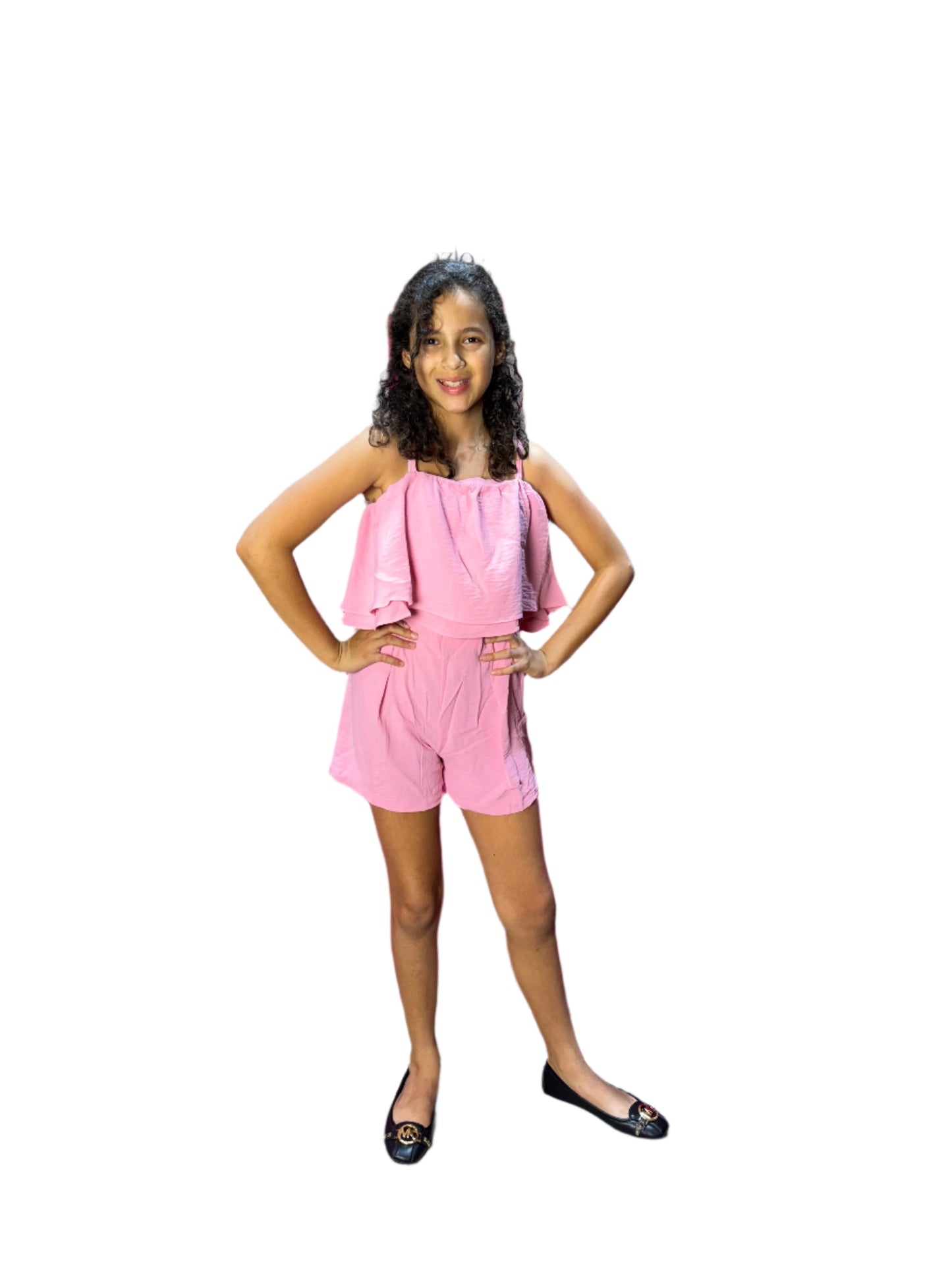 Conjunto set de dos piezas para niña Short y camisa de tirantes Rosado CSG1208-6 590390