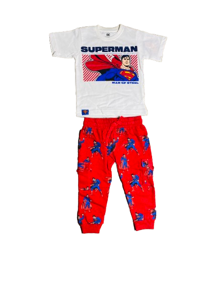 Set conjunto para niño Super Man 2-8 años camisa y buzo blanco C9-SM-1039N 490365