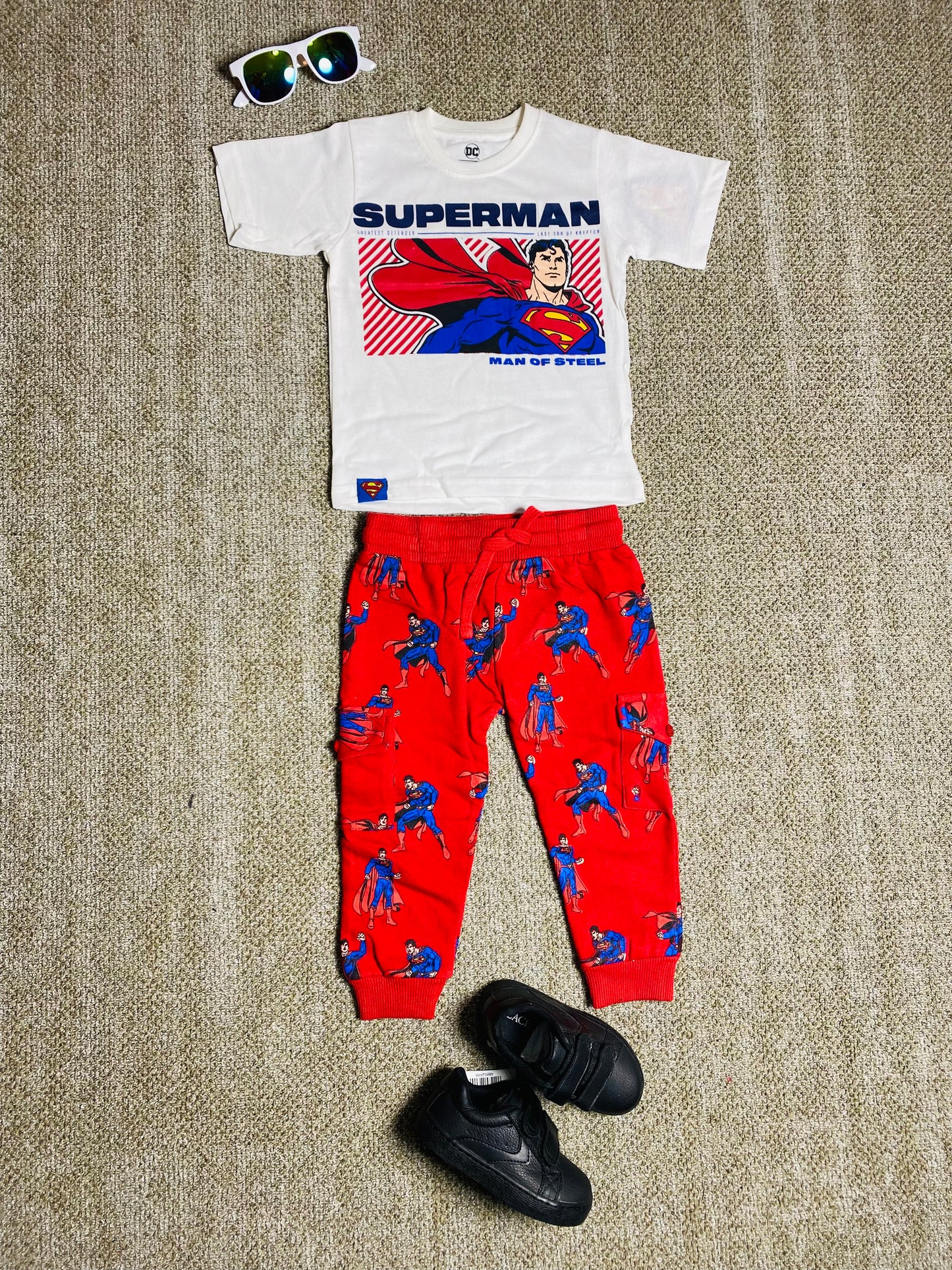 Set conjunto para niño Super Man 2-8 años camisa y buzo blanco C9-SM-1039N 490365