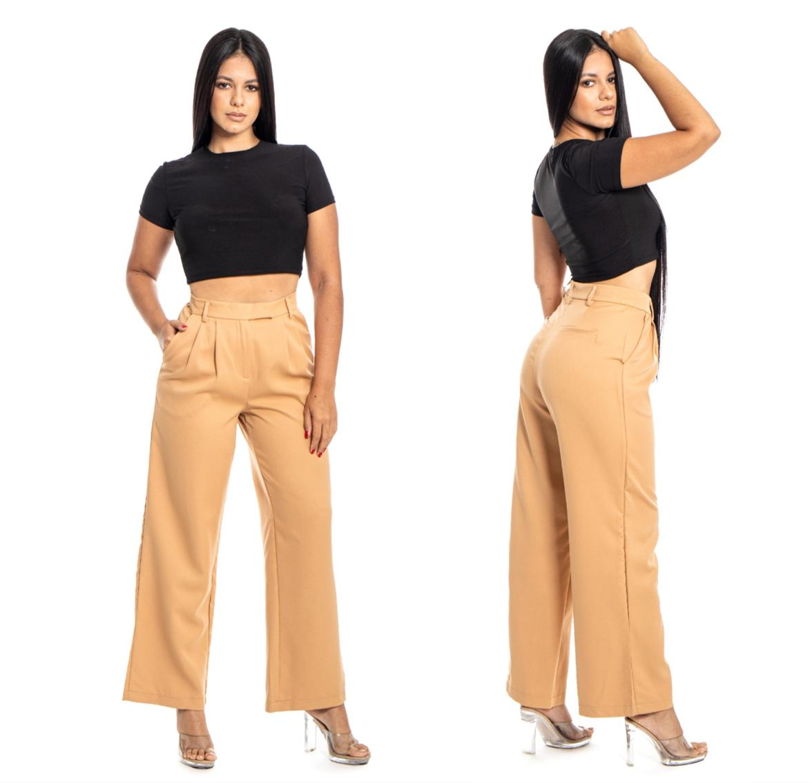 Pantalon para dama mujer formal CPD1102-18 590390 nude café