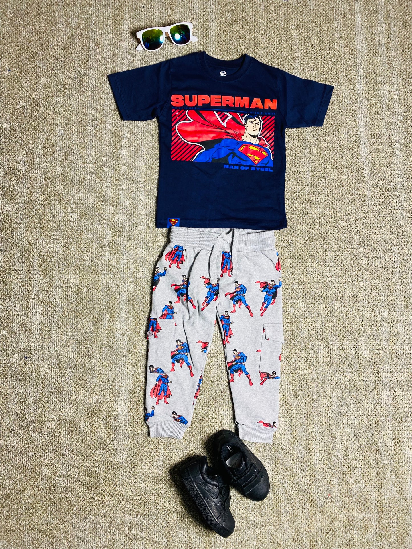 Set conjunto para niño Super Man 2-8 años camisa y buzo negra C9-SM-1039N 490365