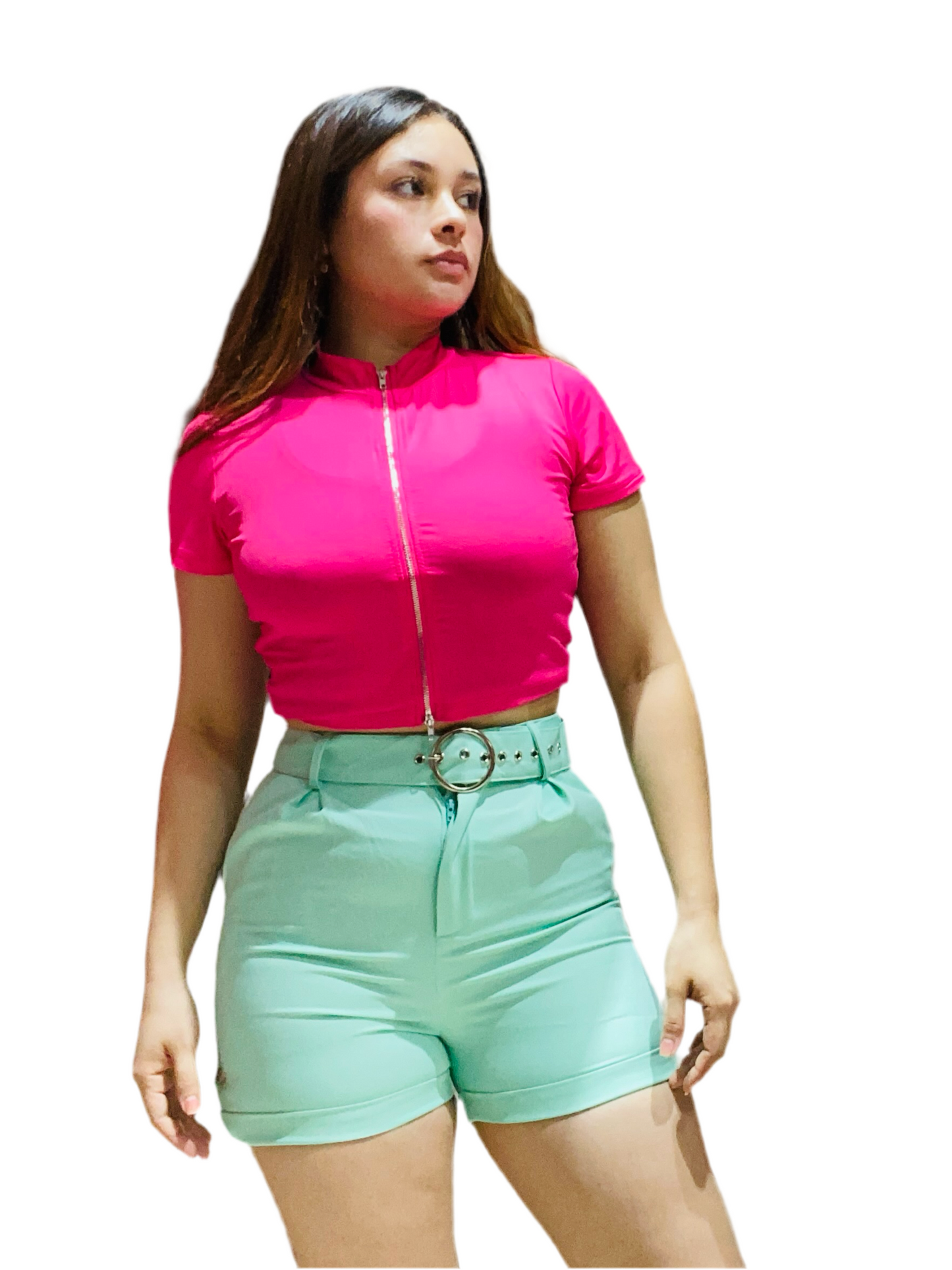 Short tiro alto con faja tela formal Intrigue INT7-1740 aqua 7450122116821 445315