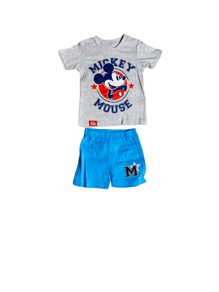 Set conjuntos dos piezas para bebé niño mickey short y camisa 12m a 3T Gris D9-MK-1317B 390245