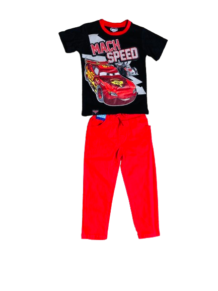 Set conjunto dos piezas cars camisa y pantalon 2 a 8 años A9-C3-184N 425385 negro