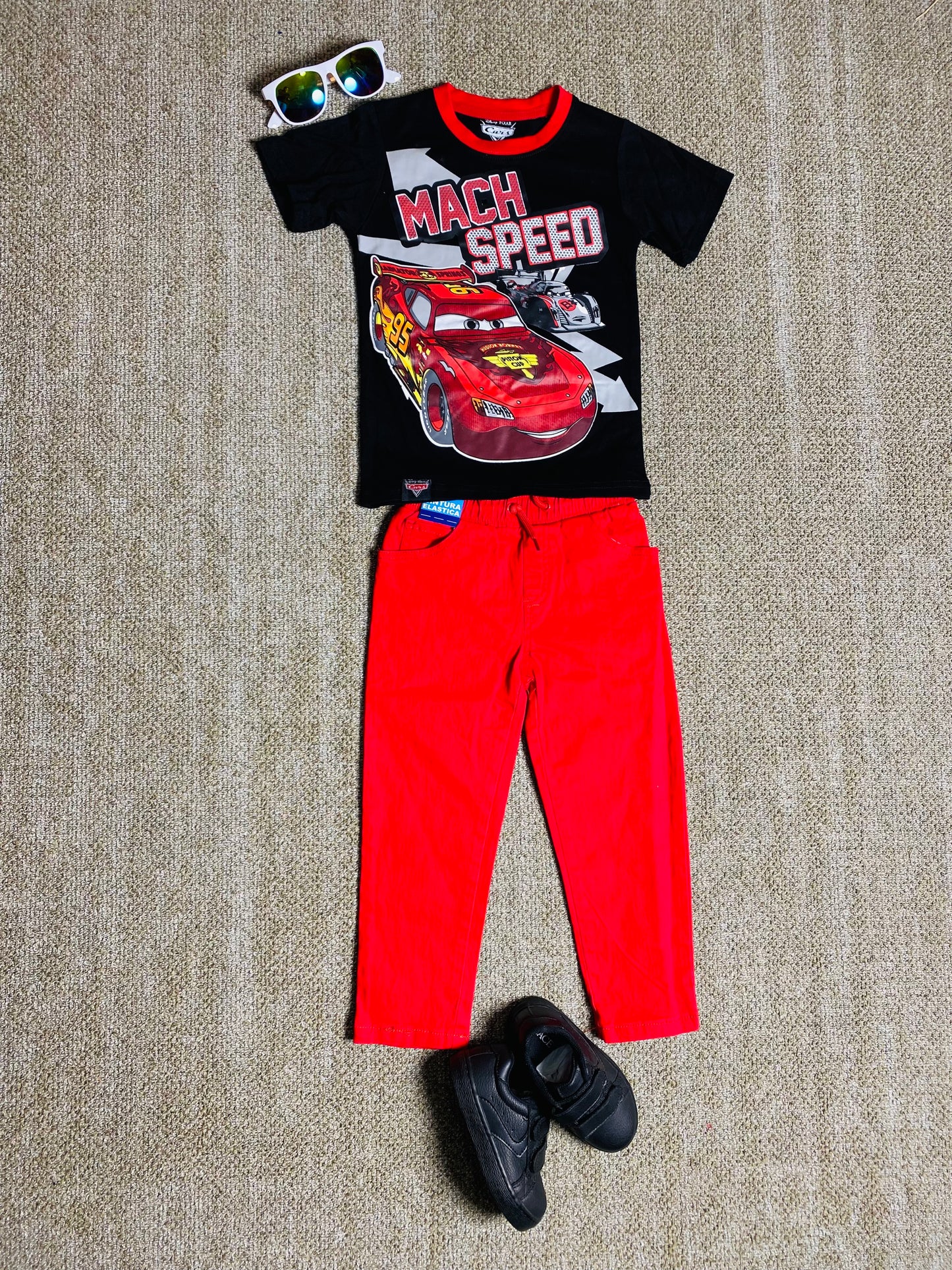 Set conjunto dos piezas cars camisa y pantalon 2 a 8 años A9-C3-184N 425385 negro