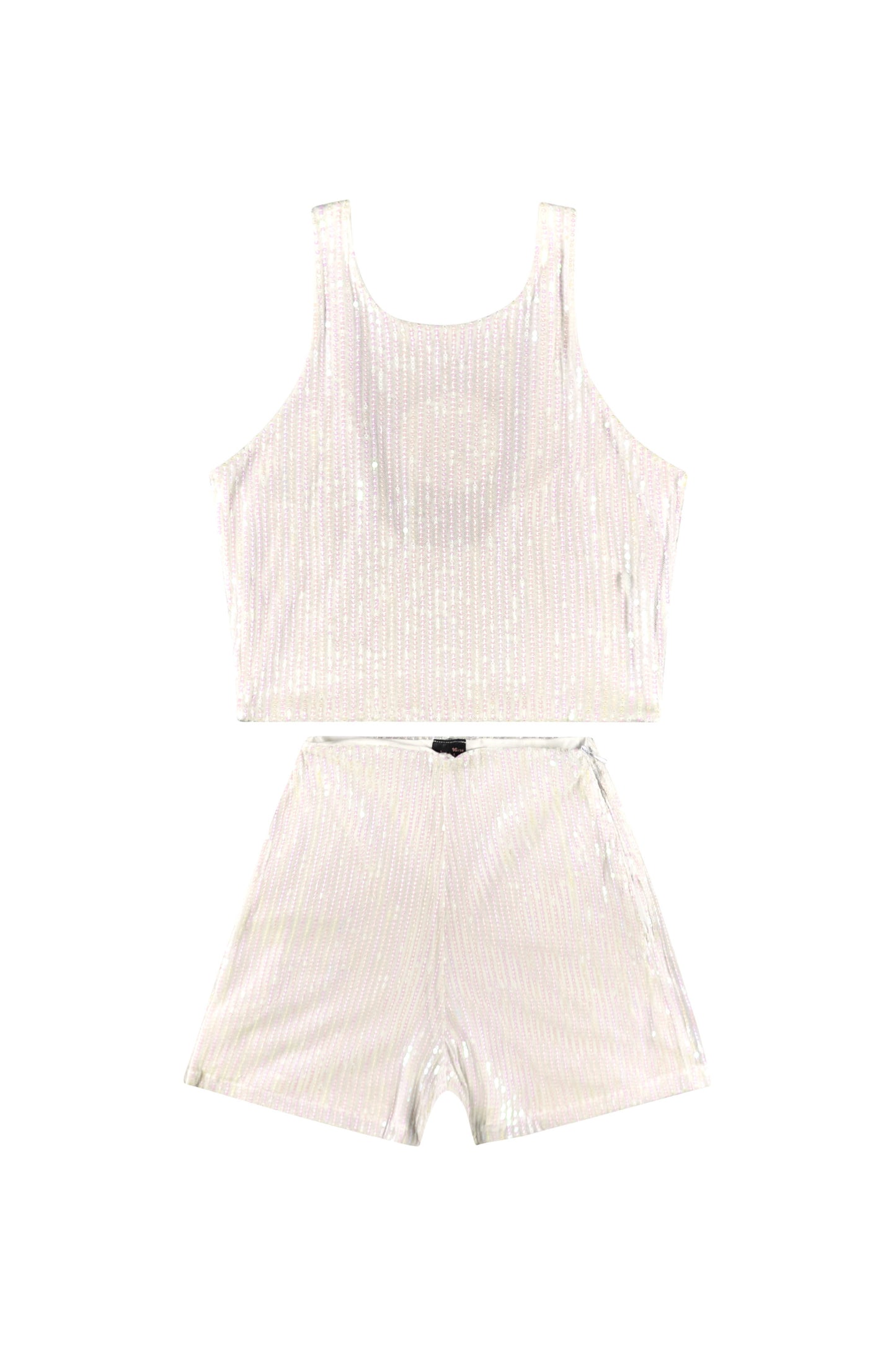 Conjunto para niña short y camisa blanco con lentejuelas gloss 31841-000101 1090690