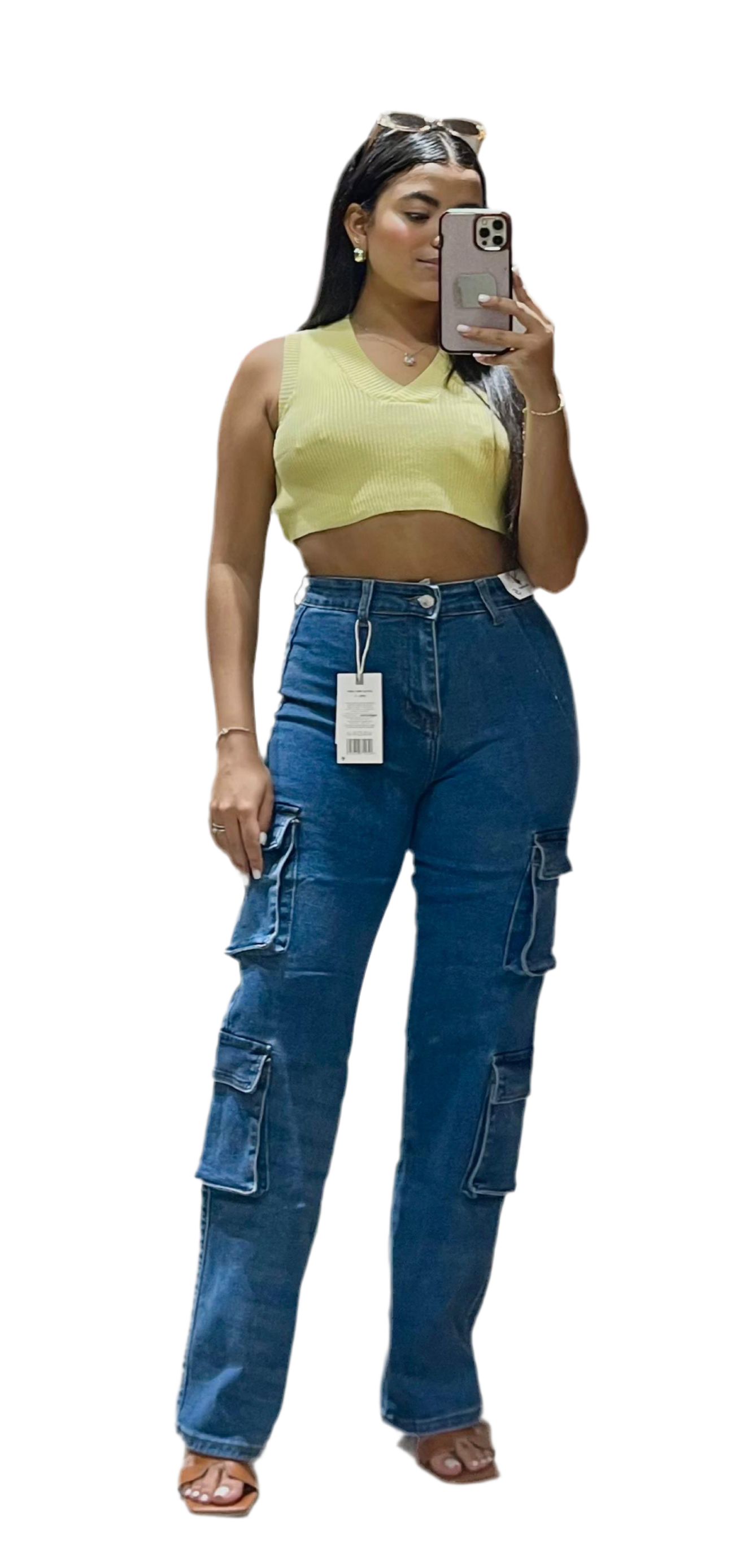 Pantalon Jeans oscuro cargo Mujer 3-15 Playboy PB11-2497 590/490