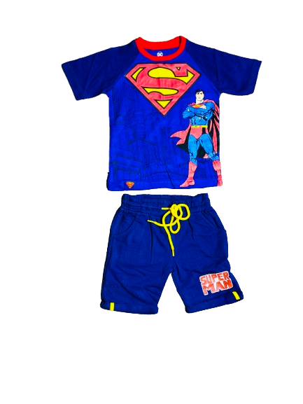 Set conjuntos dos piezas Super Man short y camisa 2 a 8 años C9-SM-949N 690345 azul