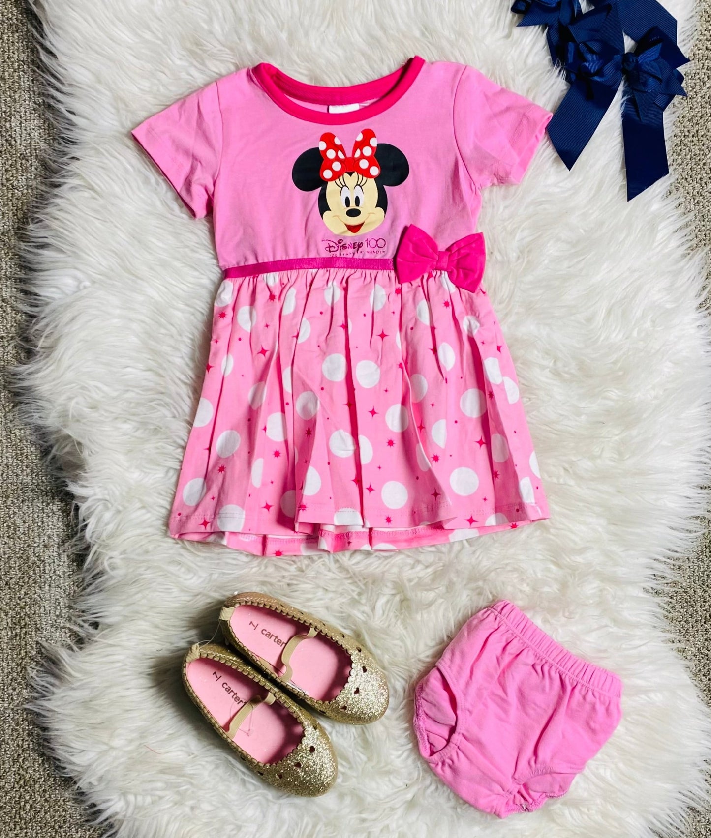 Vestido Minnie Disney Rosado 12m a 3T D10-MI-1288B 590315