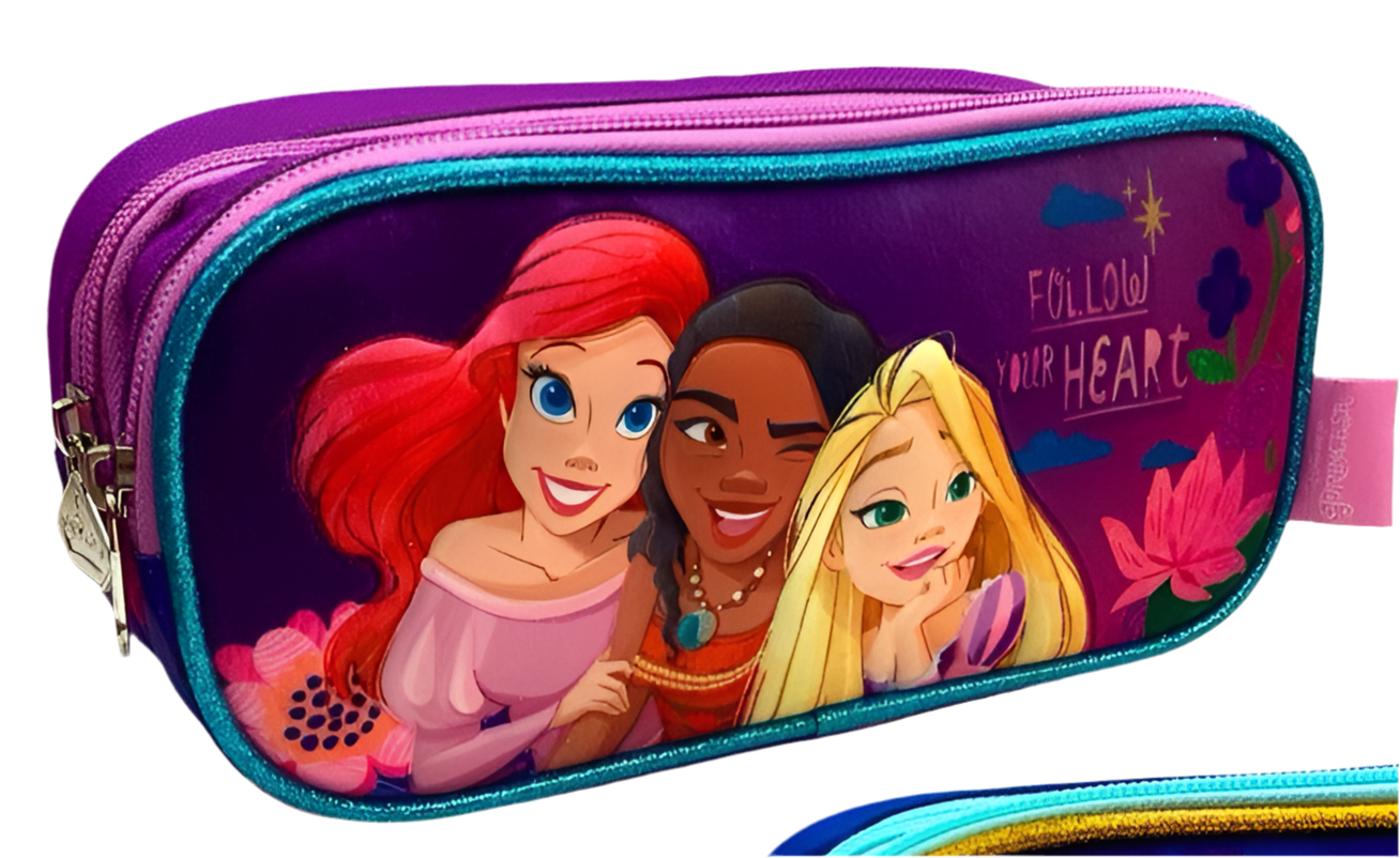 Cartuchera disney morada princesas 22x10x7 062-03339 345245