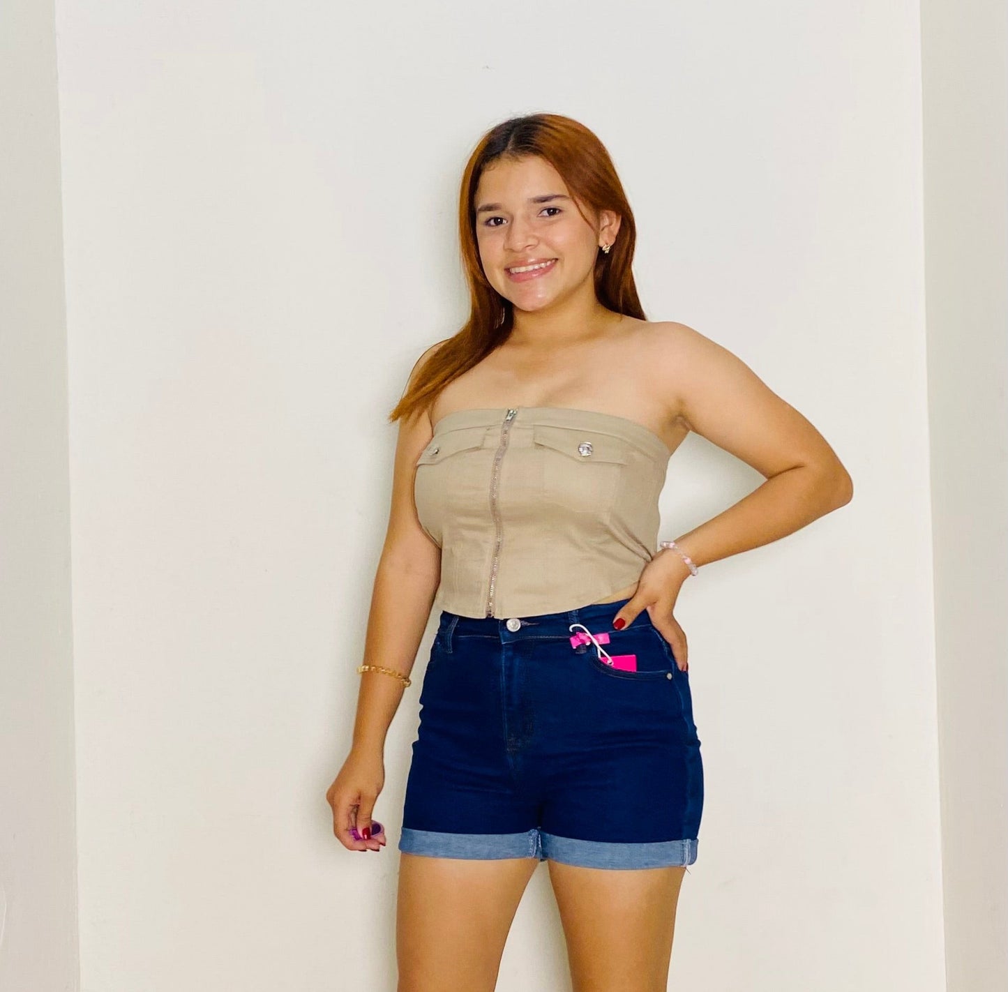 Camisa blusa dama blanca beige jeans CTD1166-9 445370