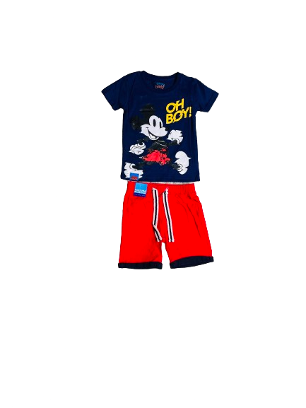 Set conjuntos dos piezas para bebé niño mickey short y camisa 12m a 3T Azul D9-MK-1303B 690365