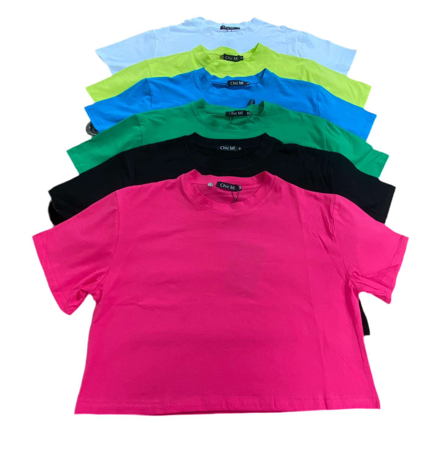 Camisa crop top basic Fuscia algodón camiseta CTD1154-1 395280