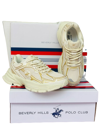 Tenis beige Polo adulto mujer o niña grande GRAVELA-BG-W5-B