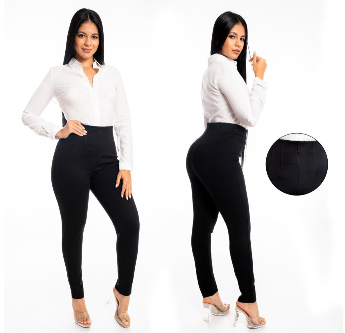 Pantalon con pinza negro para mujer CPD1203-6 430330