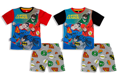 Set conjunto dos piezas pijama super man liga de la justicia 2 a 8 años C3-JL-240N 590305 manga azul
