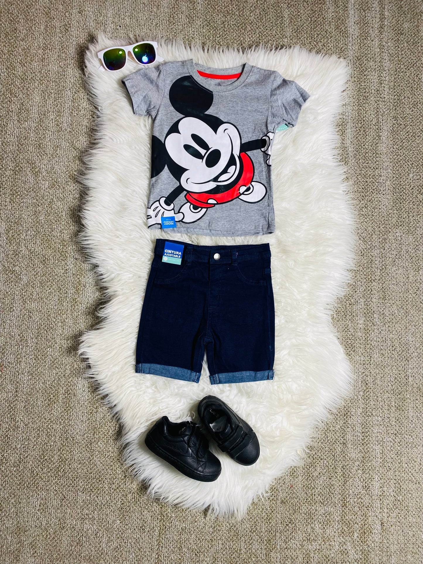 Set conjuntos dos piezas mickey short y camisa 12m a 3T Gris D9-MK-1333B 690345