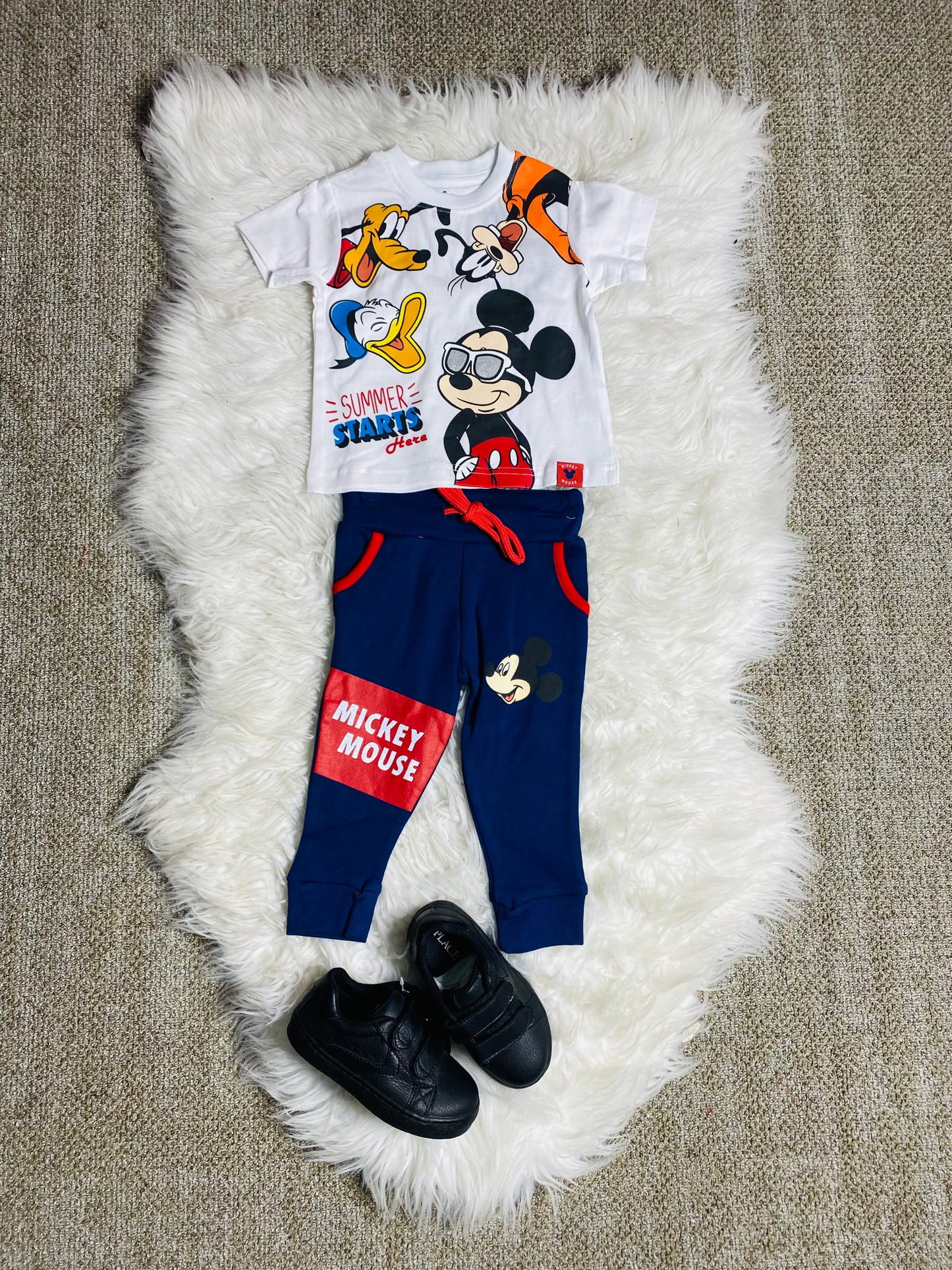 Set conjuntos dos piezas para bebé niño mickey short y camisa 12m a 3T D9-MK-1276B 590365