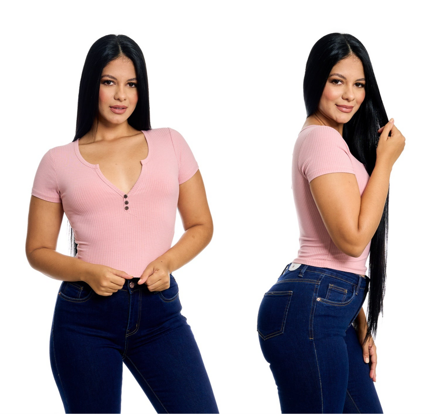 Camisa dama blusa CTD1170-1 315235 rosada verde azul celeste blanca beige nude negra