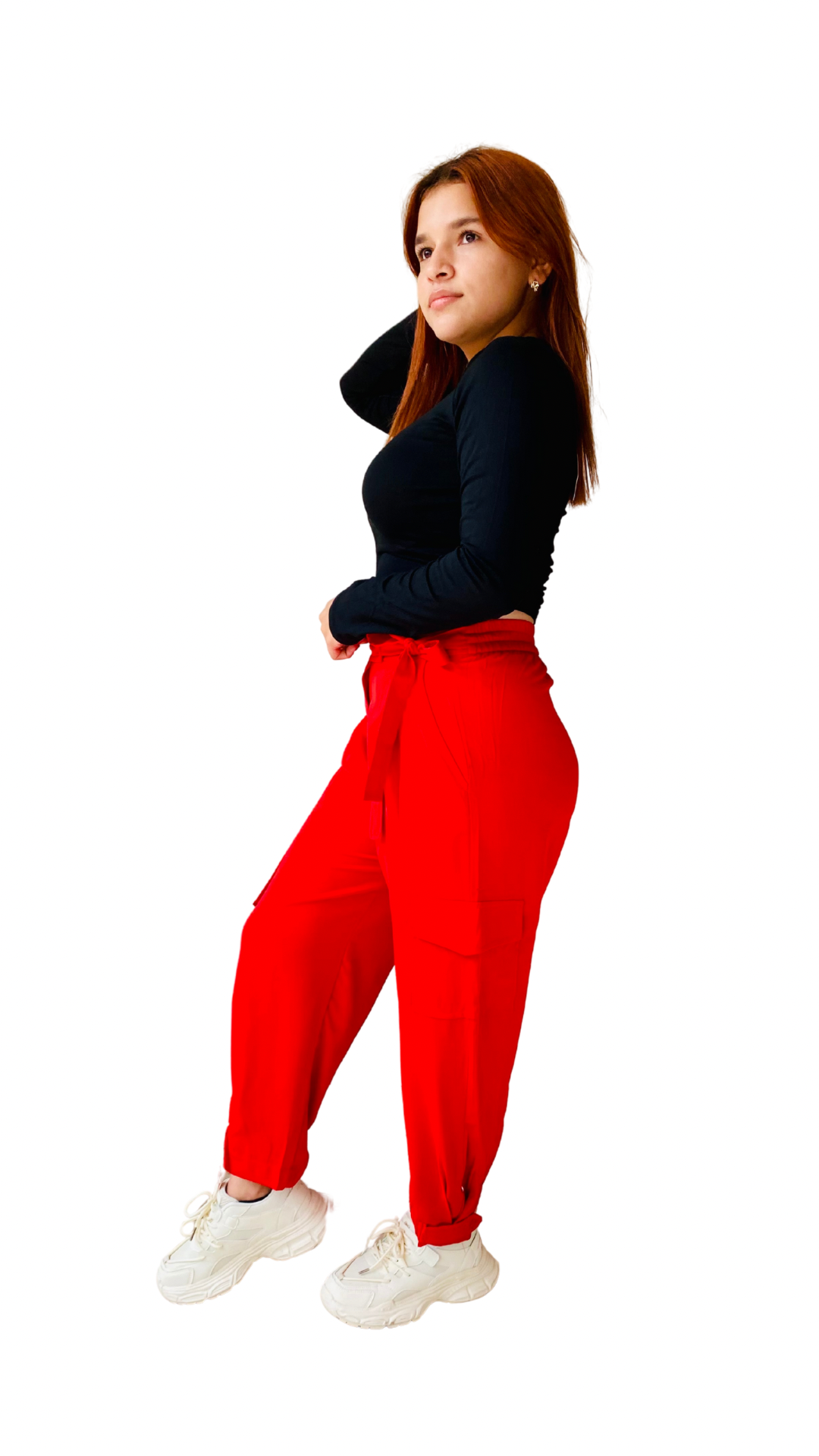 Pantalón tela cargo dama Rojo Tallas S M L XL PR3-965 590330